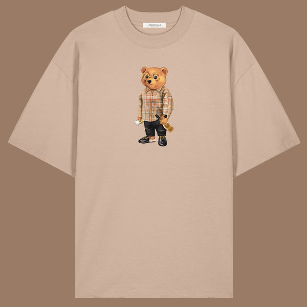 SAND BROWN T-SHIRT<br>HYPE BEAR X3X