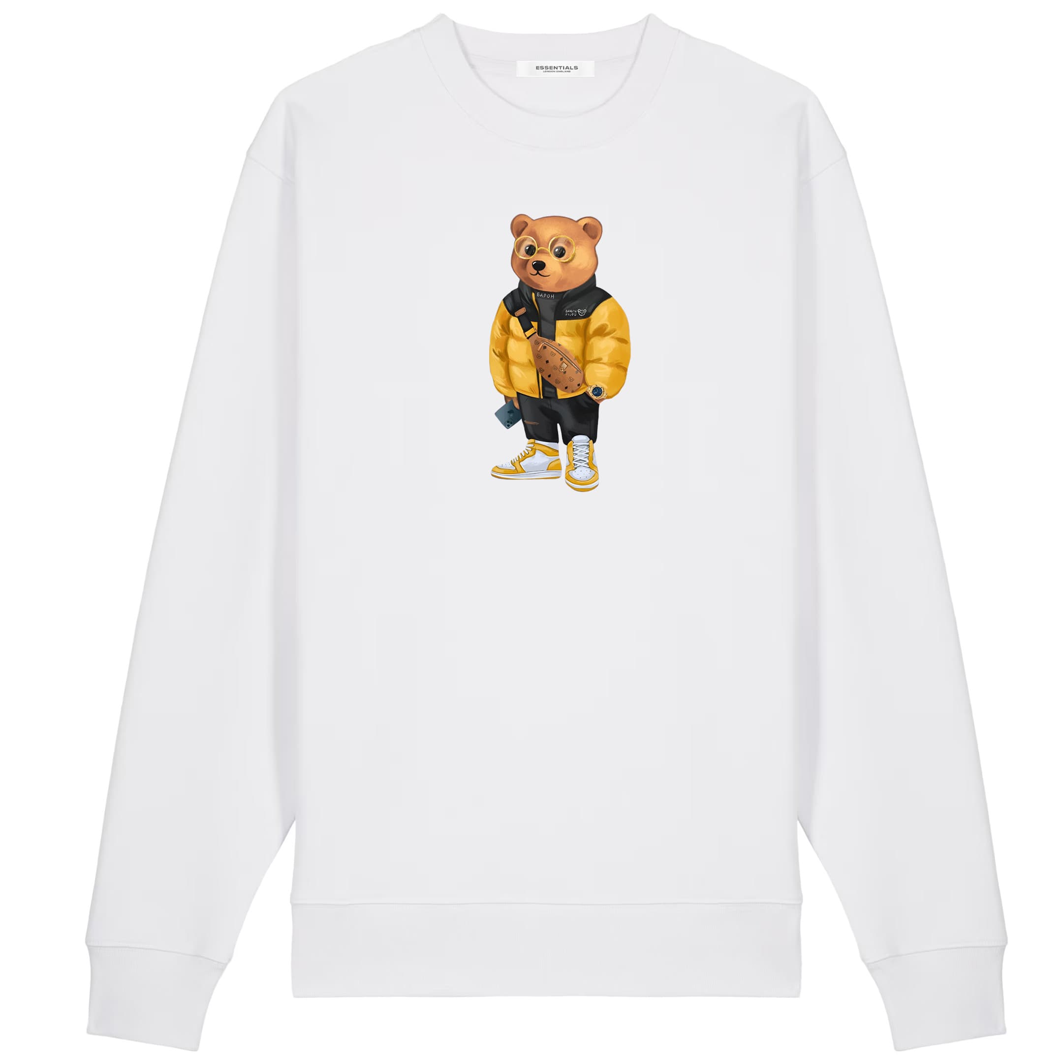 ESSENTIALS SWEATER <br> DESIGNER BEAR