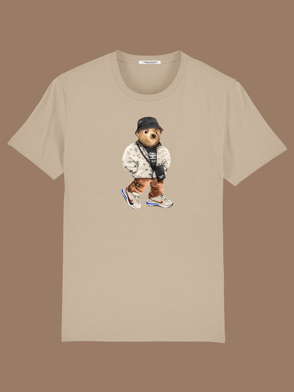 SAND BROWN T-SHIRT<br>HYPE BEAR X3X