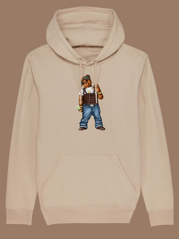 SAND BROWN HOODIE <br>PAC BEAR